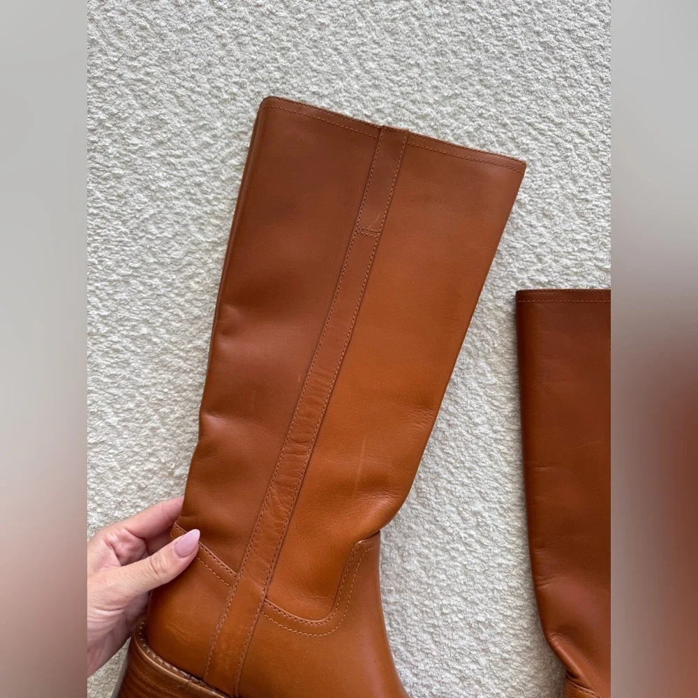 REFORMATION Frances Knee High Boots in Whiskey Leather 7
